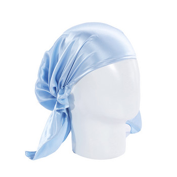 100% Mulberry Silk Sleeping Cap Night Women Solid 19 Momme με ελαστική κορδέλα για περιποίηση μαλλιών Μακριά μαλλιά μεταξωτό καπό ύπνου