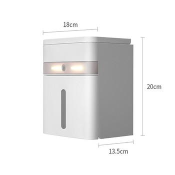 Стенен държач за тоалетна хартия с индукционна светлина Многофункционална стойка за съхранение Водоустойчив държач за тоалетна ролка Аксесоари за баня