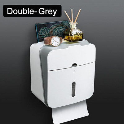 Tualetes salvešu kaste, perforēta, brīva sienas stiprināma rullopapīra futrālis, ūdensnecaurlaidīgs vannas istabas plaukts pie sienas stiprināms virtuves glabāšanas turētājs