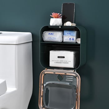 Водоустойчив стенен държач за тоалетна хартия за баня Лек луксозен рафт за хартиени кърпи Аксесоари за баня Кутия за тоалетна хартия Ecoco Organize
