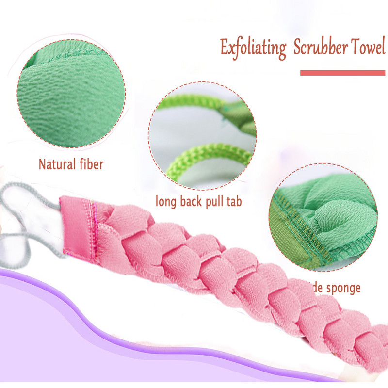 Pilna pārklājuma pīlinga mazgāšanas siksna salvete dušas birstes josta muguras skrubis pīlings ādas tīrītājs mirušās ādas noņemšanas līdzeklis peldēšanai