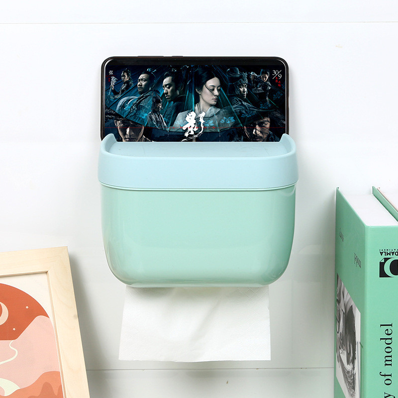 Tualetes papīra turētājs Tualetes papīra dozators viesistabas salvešu kaste plaukts perforators Creative Waterproof Box