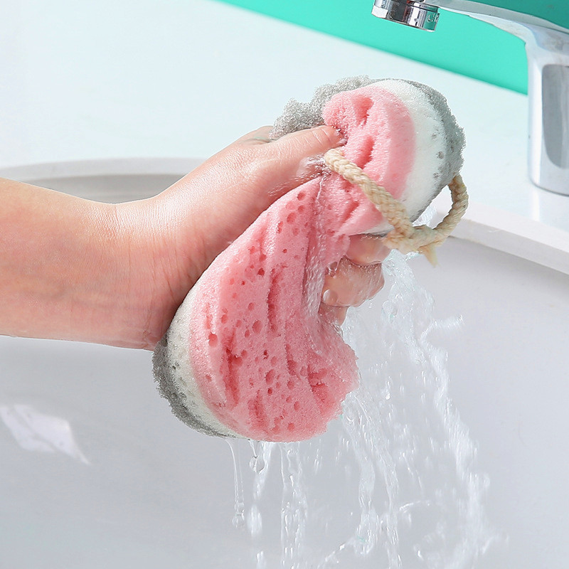 Vannas sūkļa birste dušas ādai tīra masāža, mīksta SPA putu atmirušās ādas noņemšanas līdzeklis, mitrinošs skruberis bērniem pieaugušajiem, virvju turētājs