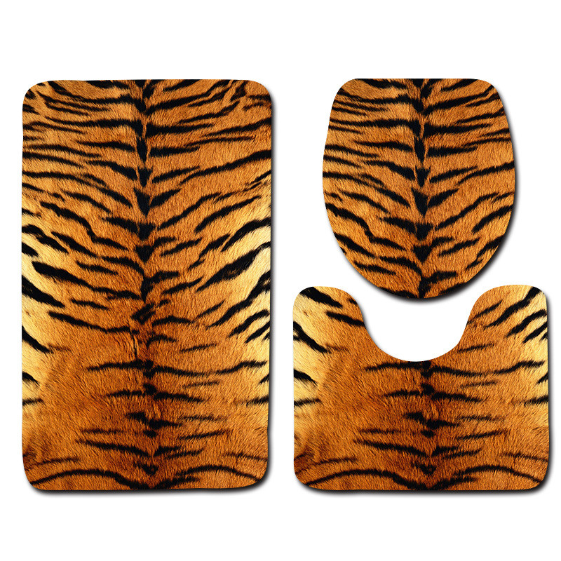 Zeegle Printed vannas istabas paklājiņa komplekts tualetes U tipa pretslīdes vannas istabas pēdu paklājiņš tualetes paklājs mīksts vannas paklājiņa komplekts mājas dekors vannas istabas paklājs