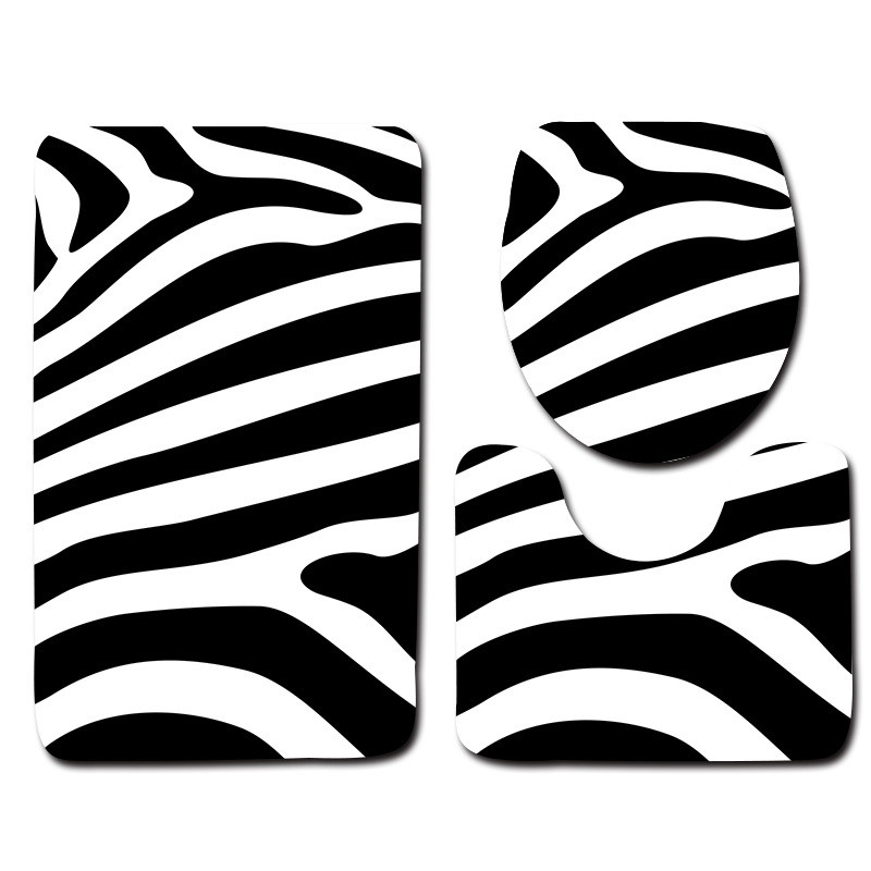 Zeegle Printed vannas istabas paklājiņa komplekts tualetes U tipa pretslīdes vannas istabas pēdu paklājiņš tualetes paklājs mīksts vannas paklājiņa komplekts mājas dekors vannas istabas paklājs