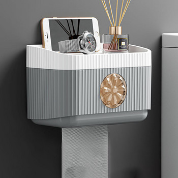 Многофункционална разглобяема кутия за тоалетна хартия, монтирана на стена Водоустойчива кутия за кърпички Горен държач за съхранение Кутии за органайзери за баня