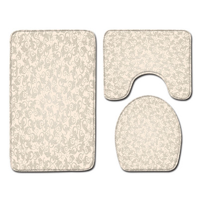 Tualetes paklājiņš vannas istabā Ūdensizturīgs pretslīdošs pēdu paklāja komplekts Gradient Stripes Print Vannas paklājiņš Mājas apdares paklājs