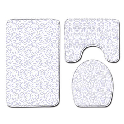 Tualetes paklājiņš vannas istabā Ūdensizturīgs pretslīdošs pēdu paklāja komplekts Gradient Stripes Print Vannas paklājiņš Mājas apdares paklājs