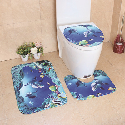 Kupaonska prostirka za kupaonicu Flanelski tepih za kupaonicu Neklizajuća WC podloga Poklopac za WC školjku Podloga za kupaonicu Upijajuća prostirka za tuširanje