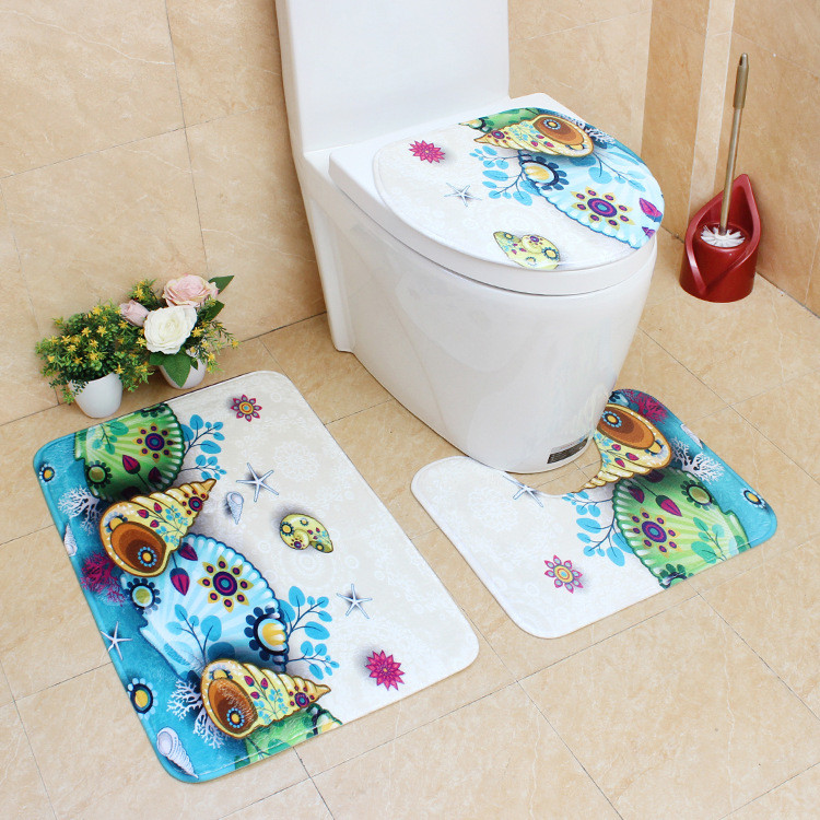 Kupaonska prostirka za kupaonicu Flanelski tepih za kupaonicu Neklizajuća WC podloga Poklopac za WC školjku Podloga za kupaonicu Upijajuća prostirka za tuširanje