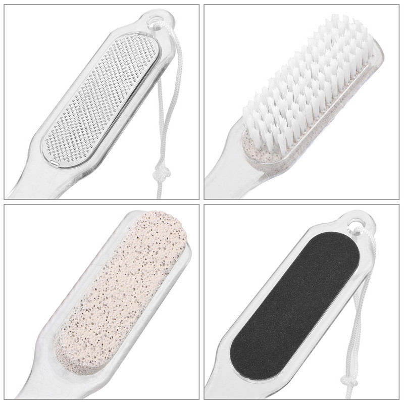 Pēdu pumeka akmens atmirušās ādas noņemšanas birste vannas istabas izstrādājums Daudzfunkcionāls 4 vienā pedikīra slīpēšanas rīks