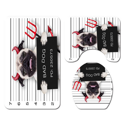 Zeegle vannas paklājiņa komplekts ar dušas aizkaru dabīgā raksta vannas aizkaru pjedestāla paklājs, mazgājams durvju paklājiņš, neslīdošs tualetes kāju paklājs