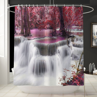 Zeegle vannas paklājiņa komplekts ar dušas aizkaru dabīgā raksta vannas aizkaru pjedestāla paklājs, mazgājams durvju paklājiņš, neslīdošs tualetes kāju paklājs