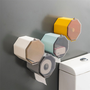 Държач за тоалетна хартия, окачена на стена Кутия за съхранение на кърпички Водоустойчива поставка за кърпи за лице Поставка за хартия Диспенсър Аксесоари за баня