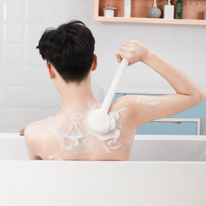 Vannas dušas birste ar gariem rokturiem Vannas istabas suka ķermenim Mīksta matu mazgāšanas birste Roku muguras skrubis Ādas masāžas Vannas istabas piederumi