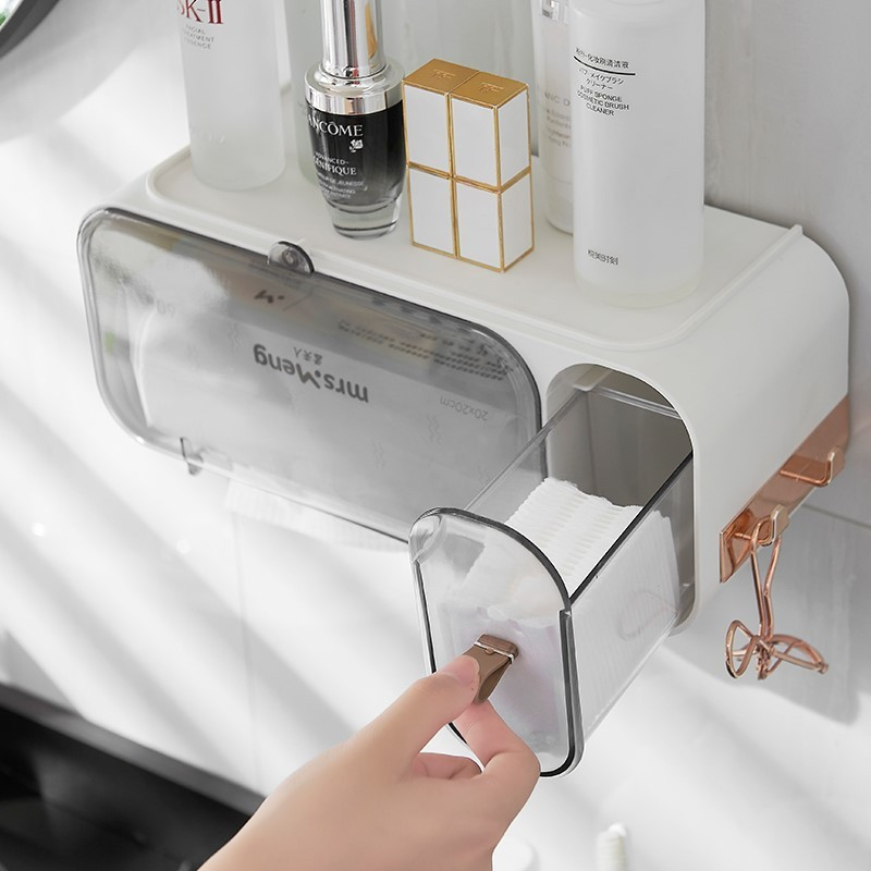 Vienreizējās lietošanas sejas dvieļu uzglabāšanas kaste Pie sienas montējama, neporaina, putekļu necaurlaidīga kokvilnas plaukts Mājsaimniecības papīra dvieļu plaukts Vannas istabas piederumi