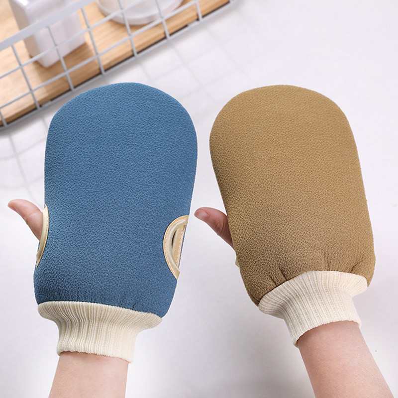 Ķermeņa skruberis berzes dvielis cimds vanna duša tīrīšanas cimdi Ādas muguras skrubis pīlings SPA masāžas mazgāšanas lupatiņa vannas piederumi