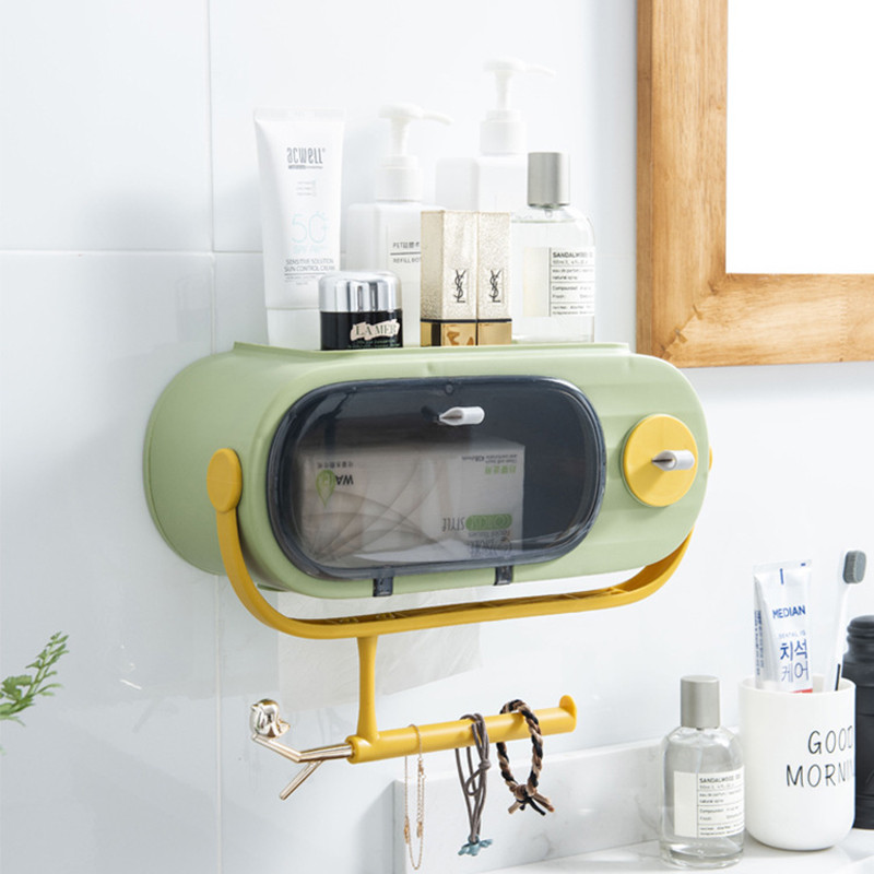 Radio tualetes audu kastīte bez perforatora Sienā uzstādīta ūdensnecaurlaidīga rullopapīra turētājs tīrīšanas dvieļu plaukts vannas istabas organizatora papīra kaste