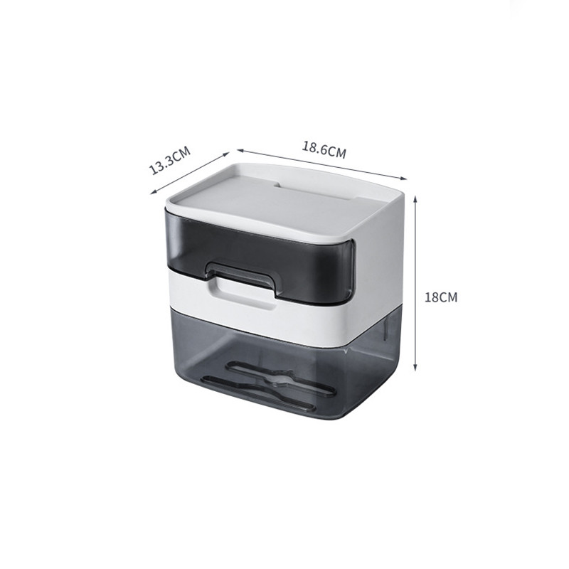 Ziemeļvalstu stila daudzfunkcionāla salvešu kaste, pie sienas stiprināma atvilktņu kaste, ruļļpapīra kaste, lielas ietilpības glabāšanas plaukts vannas istabas piederumi