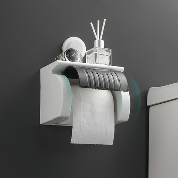 Закачалка за тоалетни кърпички Държач за окачване на стена Водоустойчива кутия за хартия на руло Диспенсър Органайзер за съхранение без перфорация Аксесоари за баня