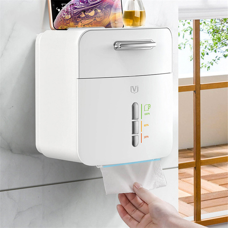 Zidna kutija za maramice Višenamjenski kupaonski stalak za pohranu Vodootporan i izdržljiv držač rolne papira Kupaonski pribor