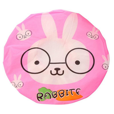 Vodootporna kapa za tuširanje s crtanim životinjama Vodootporna za žene Kapa za kosu za tuširanje Kapa za kosu za kupanje Čipkasta elastična traka za ponovno korištenje Alati za kupanje