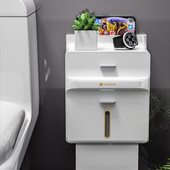 2 slāņu tualetes papīra turētājs Ūdensnecaurlaidīgs balts salvešu kastīte rullopapīra dozators Glabāšanas organizators Tālruņa paliktnis Vannas istabas izstrādājums