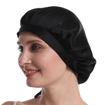 Дамска копринена нощна шапка Mulberry Silk Head Wrap Bowknot Turban Pre Tied Fitted Bandana Chemo Cap Нощна шапка Пациенти с косопад