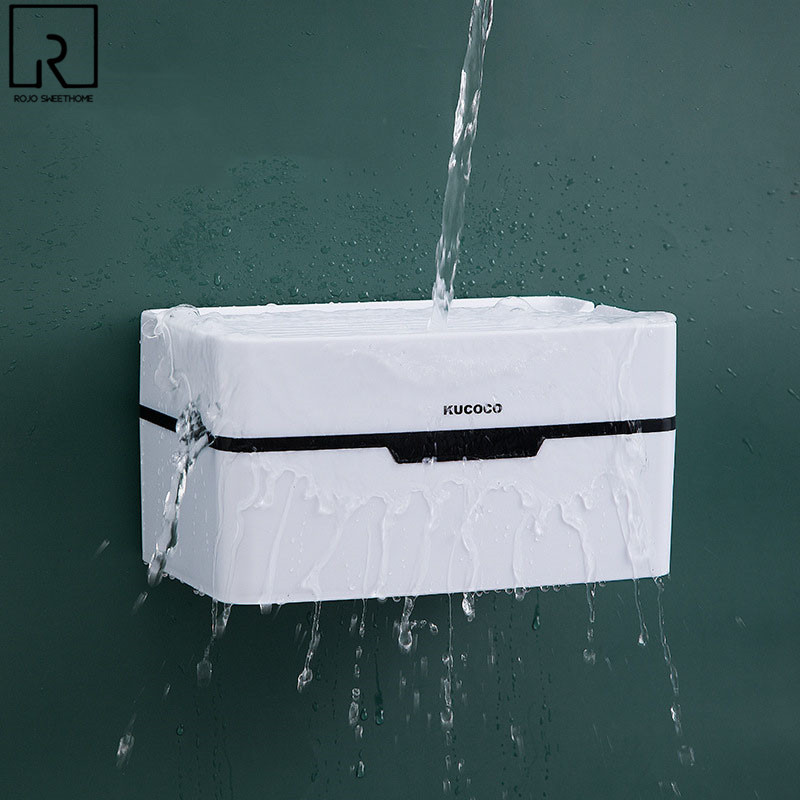 Tualetes papīra uzglabāšanas kaste, balta ruļļa papīra dvieļu plaukts virtuves salvešu turētājs pie sienas piekarināms statīvs Vannas istabas plaukts organizatora dozators