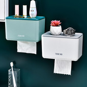 Plastični držač toaletnog papira Zidni vodootporni organizator za pohranu maramica Polica za telefon Rola za papir Kupaonski pribor