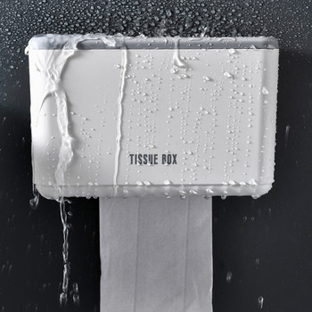 Пластмасов държач за тоалетна хартия, монтиран на стена Водоустойчив Органайзер за съхранение на кърпи Поставка за телефон Поставка за ролка за хартия Аксесоари за баня