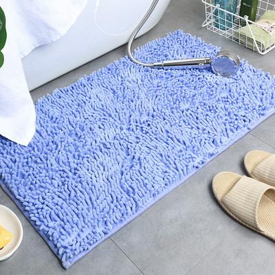 Vienkrāsains vannas istabas paklājs vannas paklāji šenila ūdens absorbcijas vannas izlietnes grīdas paklājs Neslīdošs tualetes paklājs plīša pēdu paklājs