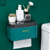 Pie sienas stiprināms tualetes ruļļa papīra turētājs Ūdensnecaurlaidīgs plastmasas tualetes audumu uzglabāšanas kaste Virtuves papīra plaukts Mājas organizatora piederumi
