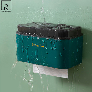 Επιτοίχια βάση χαρτιού σε ρολό τουαλέτας Αδιάβροχη πλαστική τουαλέτα Κουτί αποθήκευσης χαρτιού κουζίνας Ράφι ραφιών για το σπίτι Προμήθειες οργάνωσης σπιτιού