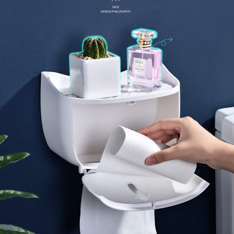 Držači toaletnog papira za ručnike Zidna kutija za pohranjivanje maramica Stalak za kupaonicu Vodootporna plastična gornja ladica za telefon Dozator ručnika za lice