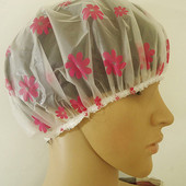 Elastinė vandeniui atspari suaugusiųjų dušo kepurė PE Gėlėta vonios kepurė maudymosi prausimuisi veido makiažo priedai