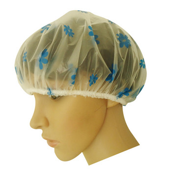 Ελαστικό αδιάβροχο καπάκι ντους για ενήλικες PE Floral καπέλο μπάνιου για πλύσιμο προσώπου Αξεσουάρ μακιγιάζ