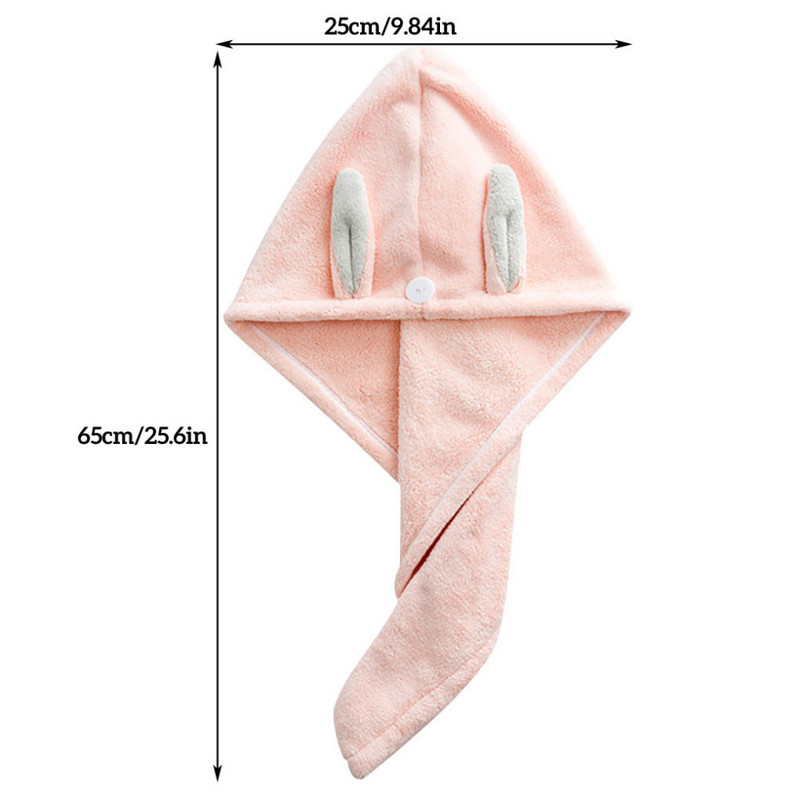 Ženska kapa za brzo sušenje kose u crtanom obliku Umotani ručnik za kosu Koraljni baršunasti ručnik za sušenje kose koji upija vodu omotana kapa za kupanje