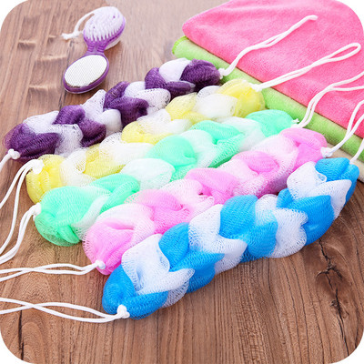 Mīksts pīlings lufas vannas dušas sūklis, garš, elastīgs muguras sūklis ar virvi muguras siksnu ķermeņa ādas veselības tīrīšanas rīks