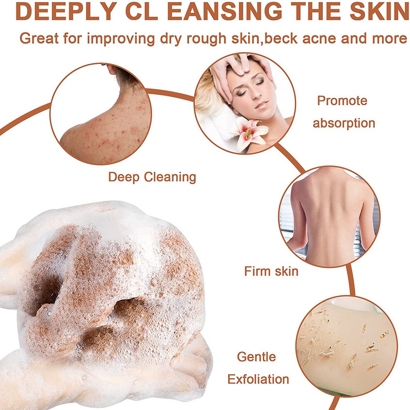 1 gab African Net Sponge, 31,5 collu African Exfoliating Body Net Scrubing Wash Net Washcloth Long peldēšanas sūklis tīkls duša