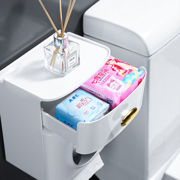 Двуслойна кутия за салфетки Стенен държач за тоалетна хартия Водоустойчива кутия за съхранение Маса за съхранение на мобилен телефон Консумативи за баня
