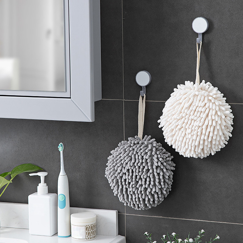 Ātri žūstoši mīksti uzsūcoši mikrošķiedras dvieļi roku dvieļi virtuves vannas istabas dvieļu bumba ar pakarināmām cilpām tīrīšanas lupatiņa