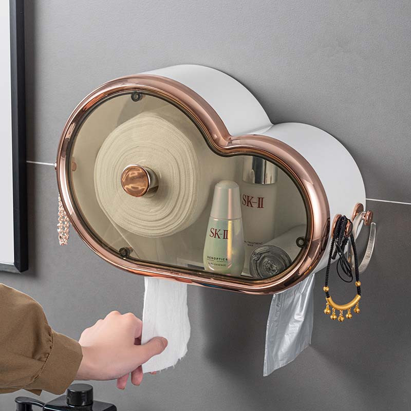 Pie sienas stiprināms tualetes papīra turētājs Ūdensnecaurlaidīgs papīra turētājs tualetes papīra salvešu kastītei tualetes ruļļa turētājs Vannas istabas piederumi