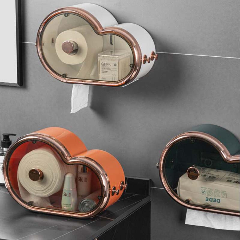 Pie sienas stiprināms tualetes papīra turētājs Ūdensnecaurlaidīgs papīra turētājs tualetes papīra salvešu kastītei tualetes ruļļa turētājs Vannas istabas piederumi