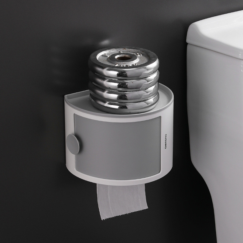 Tualetes papīra turētājs Daudzfunkcionāls ūdensnecaurlaidīgs pie sienas stiprināms tualetes salvešu kastīte rullopapīra glabāšanas kaste Vannas istabas piederumi