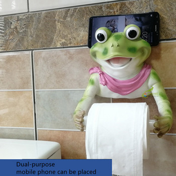 Δημιουργική προσωπικότητα βάτραχος κρεμάστρα χαρτιού τουαλέτας επιτοίχια κρεμάστρα θήκης για χαρτοπετσέτα μπάνιου χωρίς γροθιά Ρολό χαρτιού υγείας DyuIhr