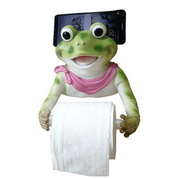 Индивидуална творческа поставка за тоалетни кърпички жаба Стенен монтиран без перфорация Поставка за салфетки за баня Закачалка Ролка за тоалетна хартия DyuIhr