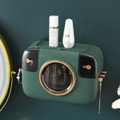 Plaukts tualete Mājas bezmaksas Punch Creative Ūdensizturīgs vienreizējās lietošanas sejas dvieļu auduma kastīte Kosmētikas kastīte 360° ieskauj slēgta Waterpro