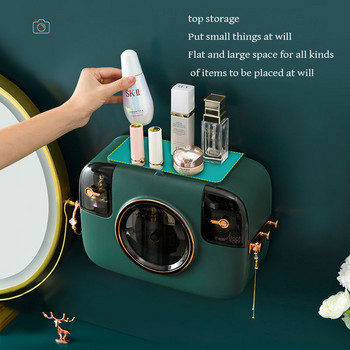 Ράφι Τουαλέτα Σπίτι Δωρεάν διάτρηση Creative Waterproof Towel Tissue Box Προσώπου μίας χρήσης Cosmetic Box 360° Surround Enclosed Waterpro