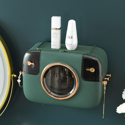 Plaukts tualete Mājas bezmaksas Punch Creative Ūdensizturīgs vienreizējās lietošanas sejas dvieļu auduma kastīte Kosmētikas kastīte 360° ieskauj slēgta Waterpro